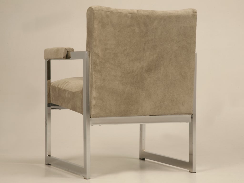 Paire de fauteuils en cuir et daim chromés Milo Baughman pour Thayer Coggin, années 1970 en vente 2
