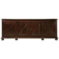 Rustic Original 18th C French Louis XIII 4 Door Buffet/Sideboard