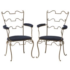 Original Pair-French 40's Wrought Iron Fauteuils att to René Prou 9