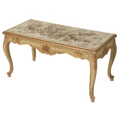 Original French Carved, Painted & Gilded Eglomise Coffee Table