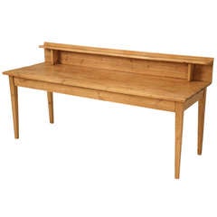 19th Century Antique Danish Pine Desk/Sofa/Hall Table w/Original Return