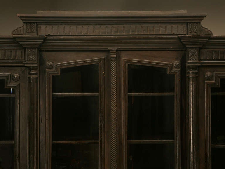 19th Century Bookcase, French Ebonized Walnut with Original Finish