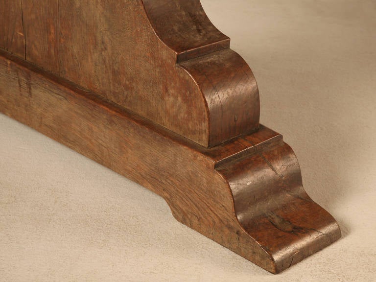 French Solid White Oak Trestle Table 4