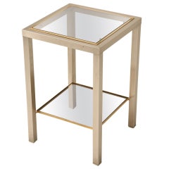 Striking French Modern Two-Tier Brass & Steel Side or End Table