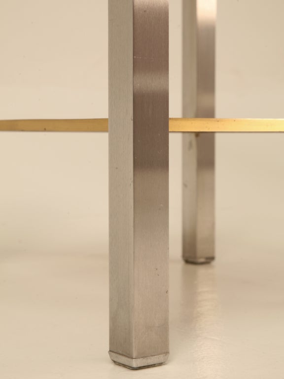 Striking French Modern Two-Tier Brass & Steel Side or End Table 5