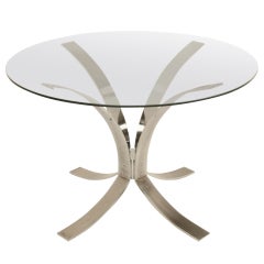 Awesome Vintage French Modern & Minimalistic Steel  Dining Table