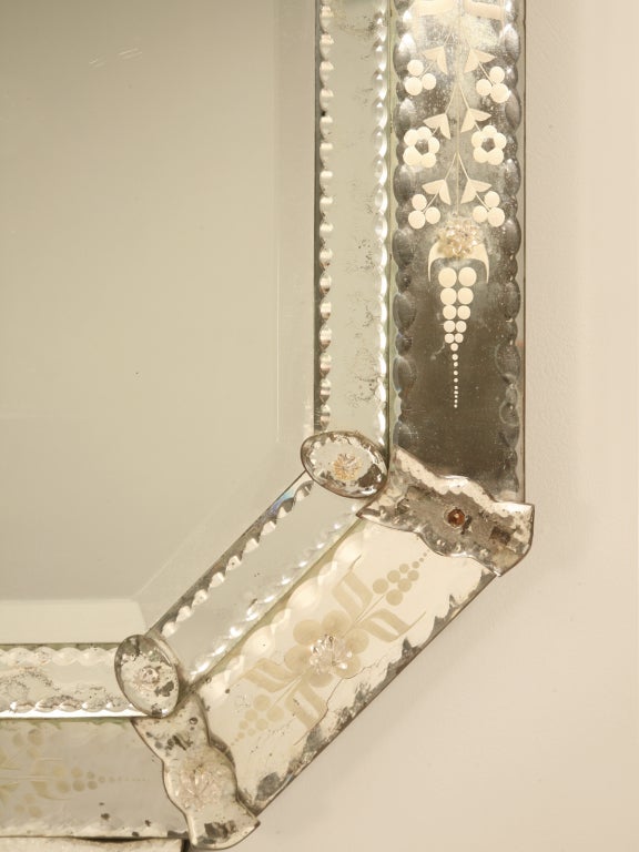 Spectacular Early 20th C. Italian Venetian Mirror w/Canted Corners 2
