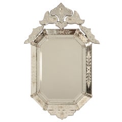 Spectacular Early 20th C. Italian Venetian Mirror w/Canted Corners