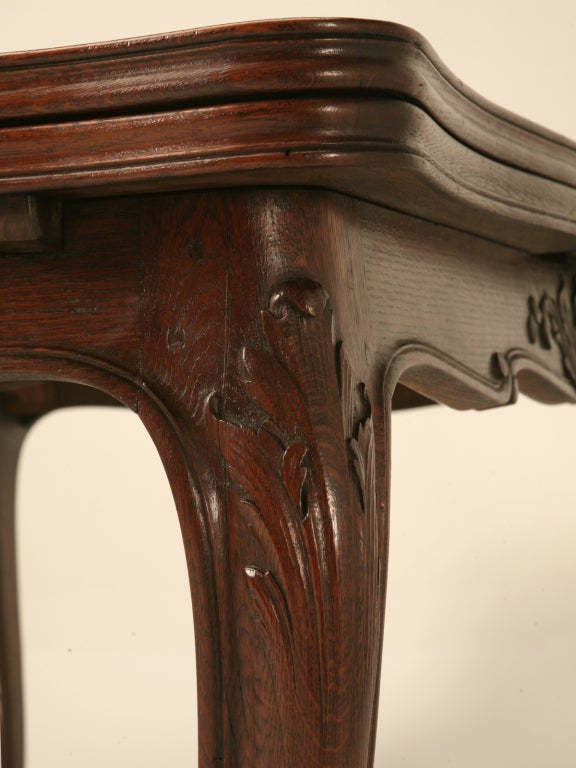Antique Italian Louis XV Oak & Walnut Draw-Leaf Table 2