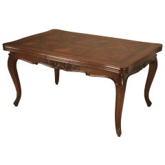 Spectacular Antique Italian Louis XV Oak & Walnut Draw-Leaf Table 4