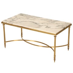 Amazing Vintage French Transitional Cocktail Table w/Marble Top