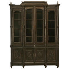 Bookcase, French Ebonized Walnut with Original Finish