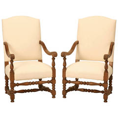 French Pair of Armchairs or Throne Chairs