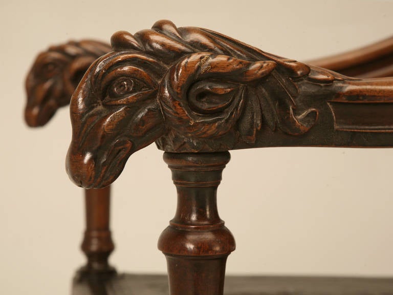 C1890 Spanish Hand-Tooled Leather Arm Chair 1