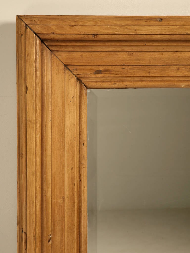 Rustic Antique English Scrubbed Pine Mirror
