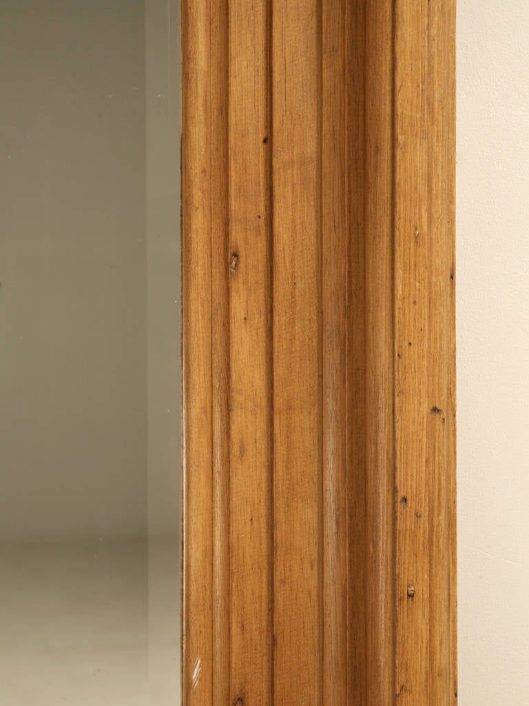 Antique English Scrubbed Pine Mirror 1