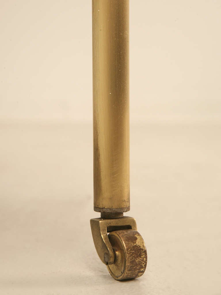 Vintage French Ebonized Mahogany Table with Brass Highlights and Drawer 5