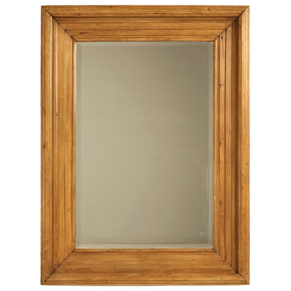 Antique English Scrubbed Pine Mirror