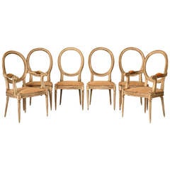 French Louis XVI Style DIning Chairs, circa 1930