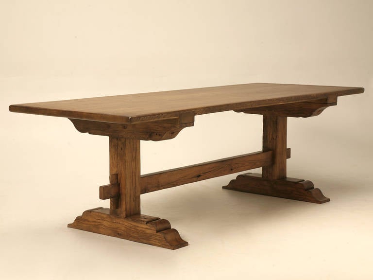 American Authentic Italian Style Farm Table Made from Reclaimed Lumber Available Any Size For Sale