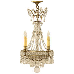 Antique French Bronze Petite Chandelier