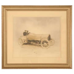 Original 1904 Photograph of Louis Rigolly in Gobron-Brillié Chain Driven Racer