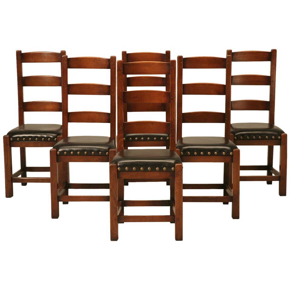 Set of Six Ladderback Side Chairs
