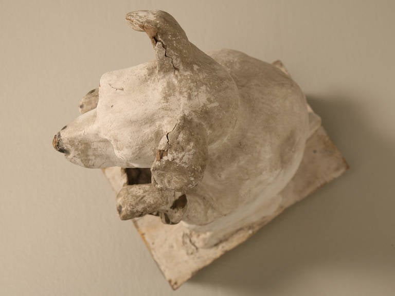 Antique French Papier-Mâché Dog, circa 1900 In Good Condition In Chicago, IL