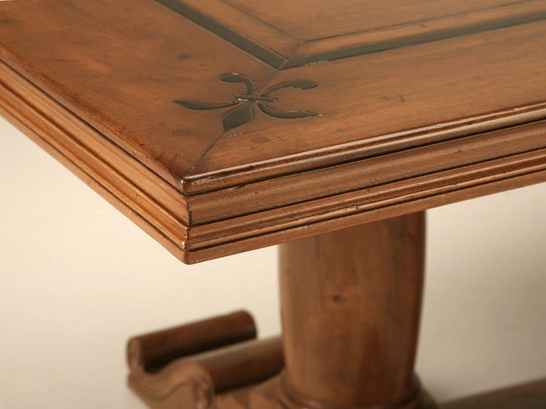 Hand-Carved Country French Walnut Dining Table Made to Order in Any Dimension or Finish New For Sale
