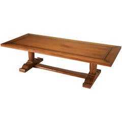Vintage French Walnut Trestle Dining Table 4