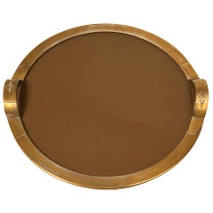 Retro French Mid-Century Modern Brass Tray in a Hermes Style