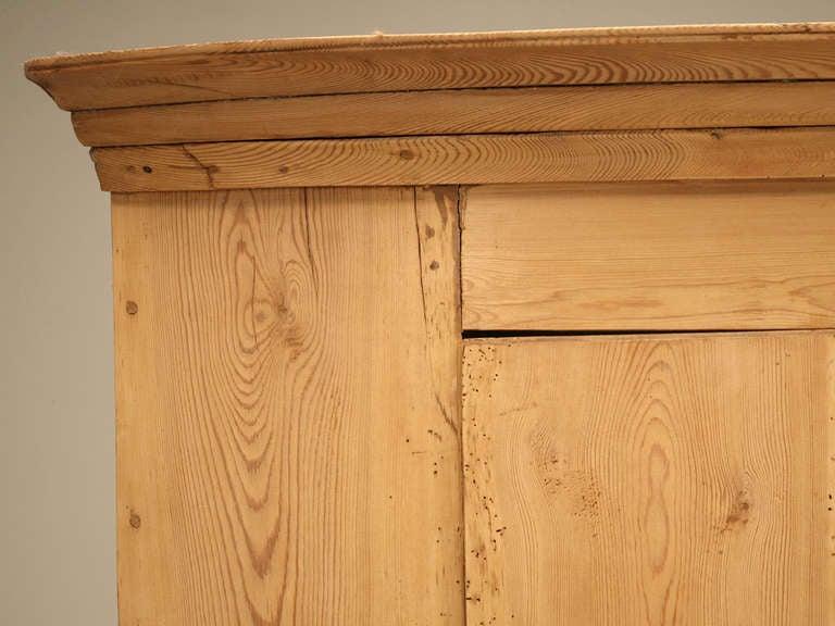 Rustic Antique Danish Pine Two Piece Corner Cupboard w/Great Proportions