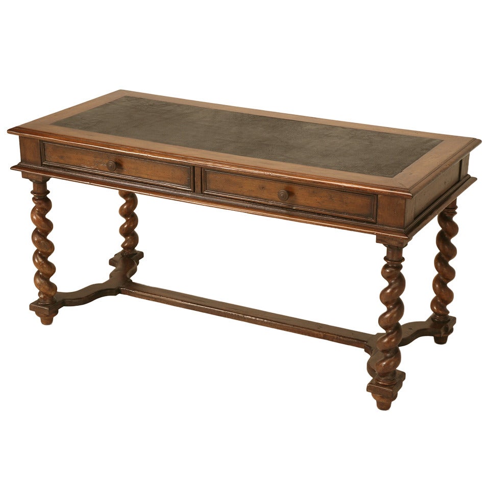 French Walnut Barley Twist Writing Desk, circa 1880