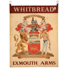 Vintage Exmouth Arms Original English Pub Sign