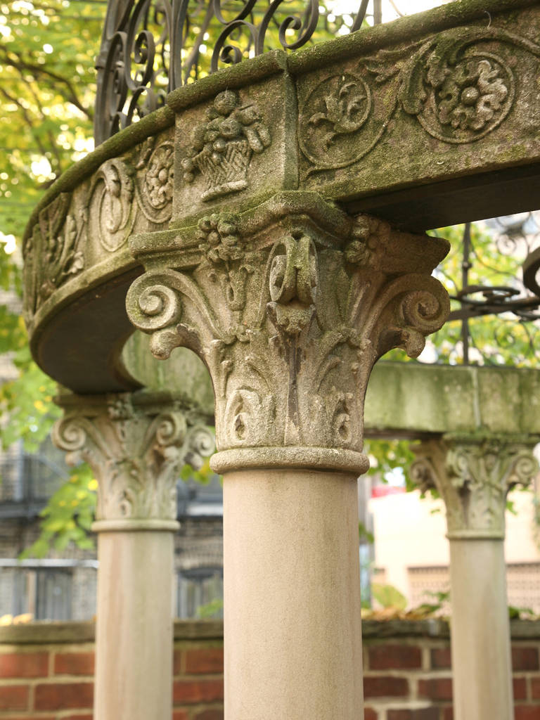 19th Century Hand-Cut Limestone Gazebo, circa 1885 Chicago