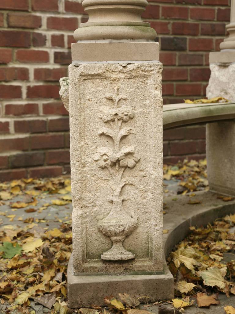 Hand-Cut Limestone Gazebo, circa 1885 Chicago 3