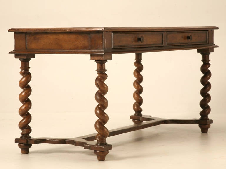 French Walnut Barley Twist Writing Desk, circa 1880 4
