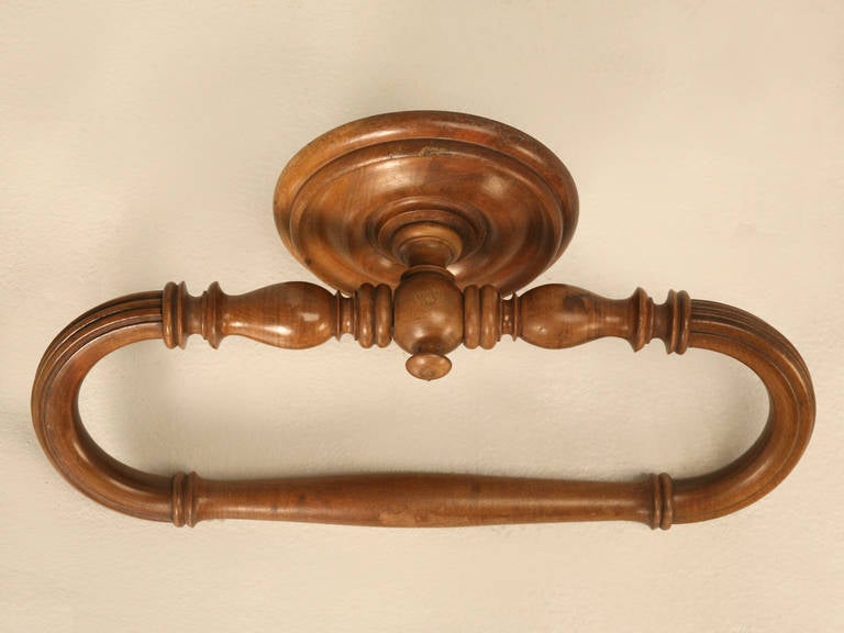 Mid-20th Century Vintage French Wooden Towel Bar