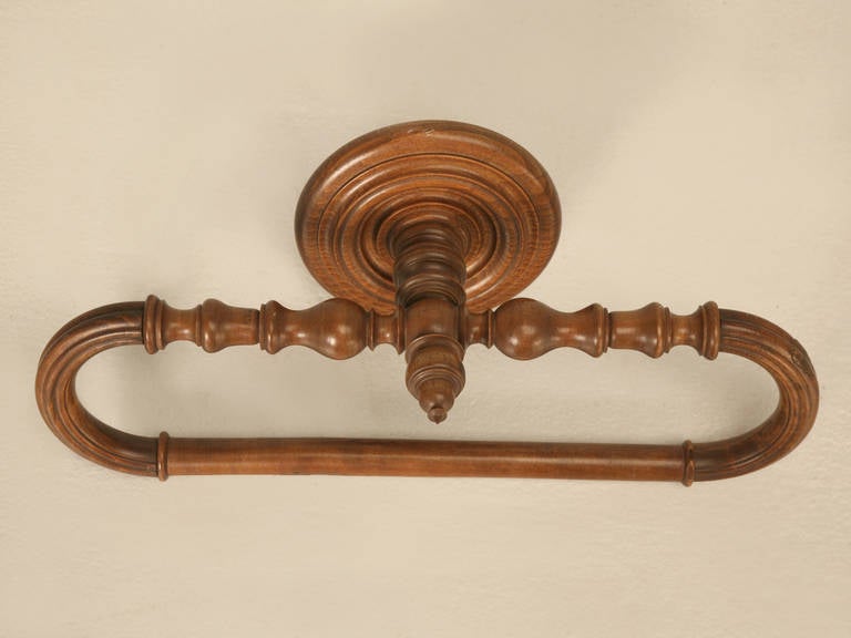 Mid-20th Century French Wooden Towel Bar, circa 1940
