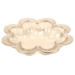 Vintage French Lalique Crystal Scalloped Bowl-Signed