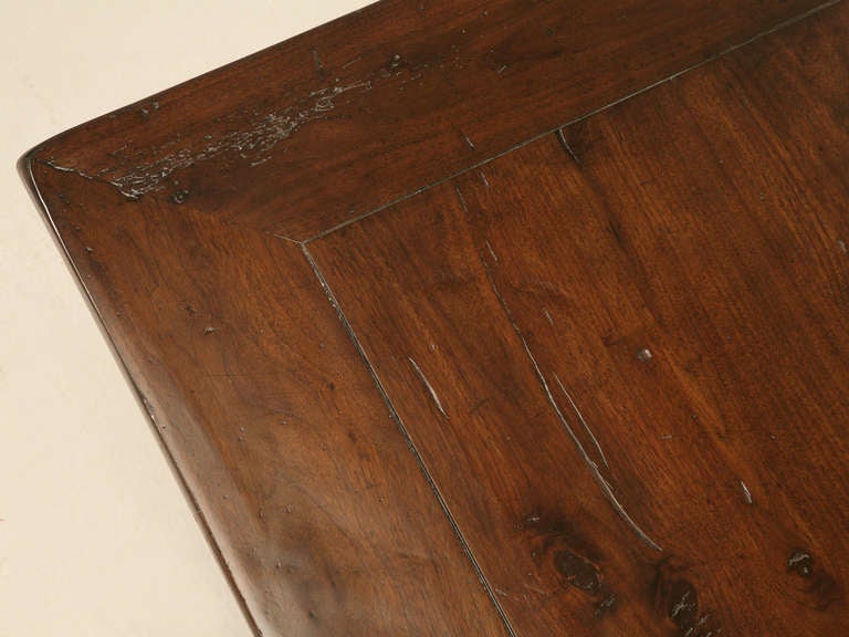 Unknown Hand Carved Organic Relief Antique French Solid Walnut Trestle Table