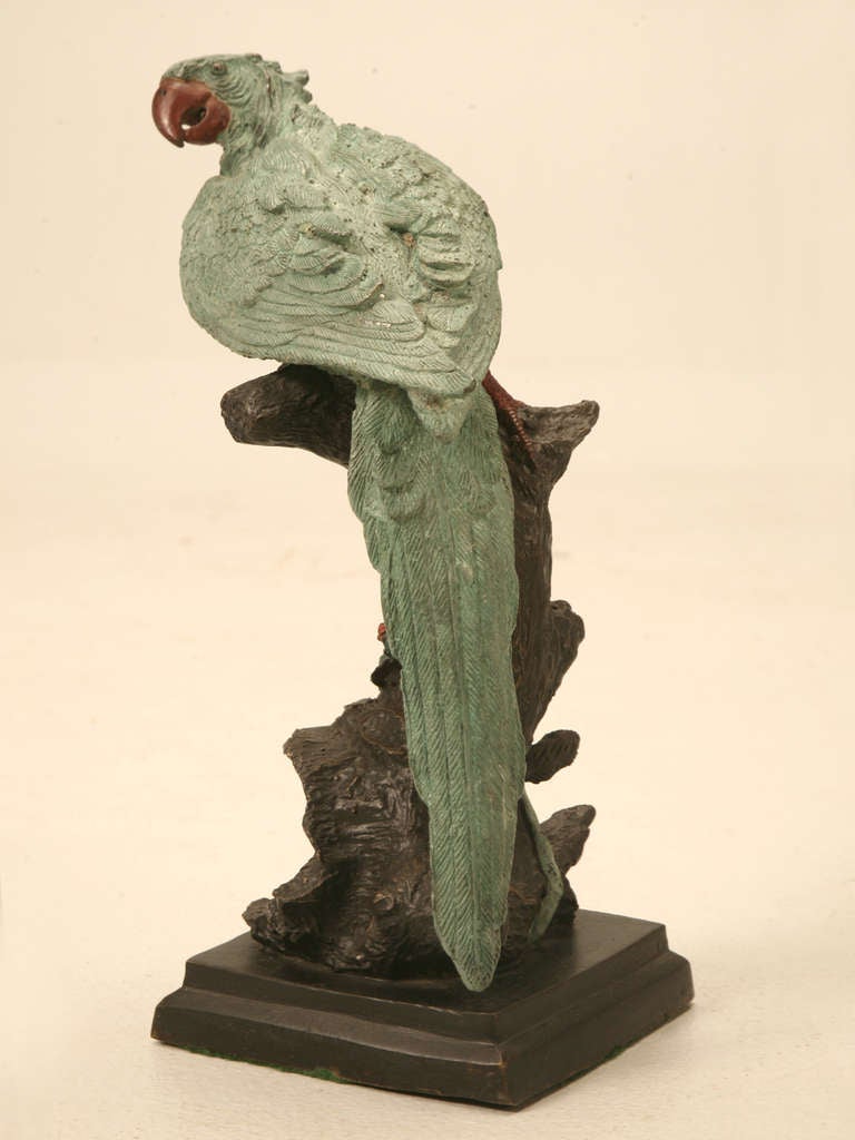 Mid-20th Century Early 20th C. Austrian Cold Painted Bronze Parrot Statue