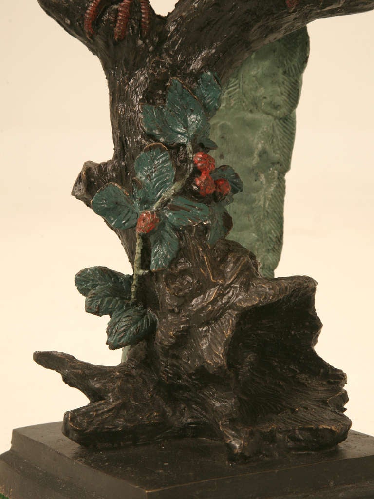 Early 20th C. Austrian Cold Painted Bronze Parrot Statue 6