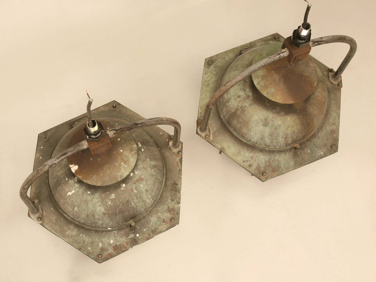 Pair of Antique Copper French Lanterns in the 18th Century Style
