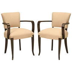Pair of Fully Restored Vintage French 40's Bridge Chairs