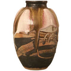 Signed Vintage French Ultra-Modern Pottery Studio Vase 11