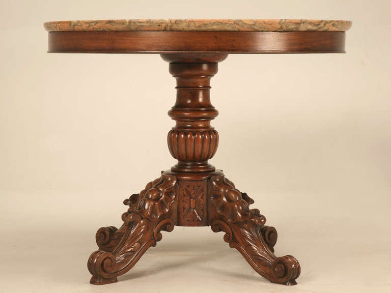 Heavily Carved Antique French Mahogany Restauration Period Table 2