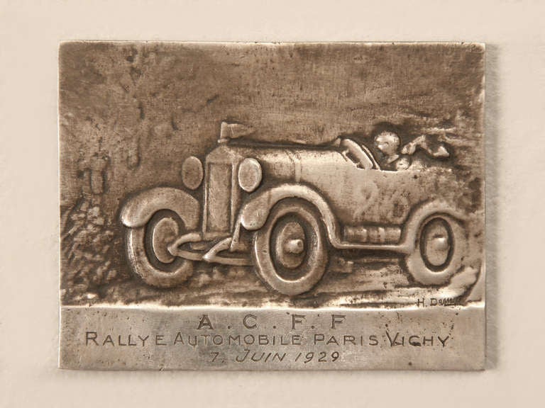 Significant 1929 French plaque recognizing the A.C.F.F. automobile club rallye for females. Remember, back in the late 1920's automobiles were still somewhat new and a novelty. These were presented to the participants of the event and are quite rare.