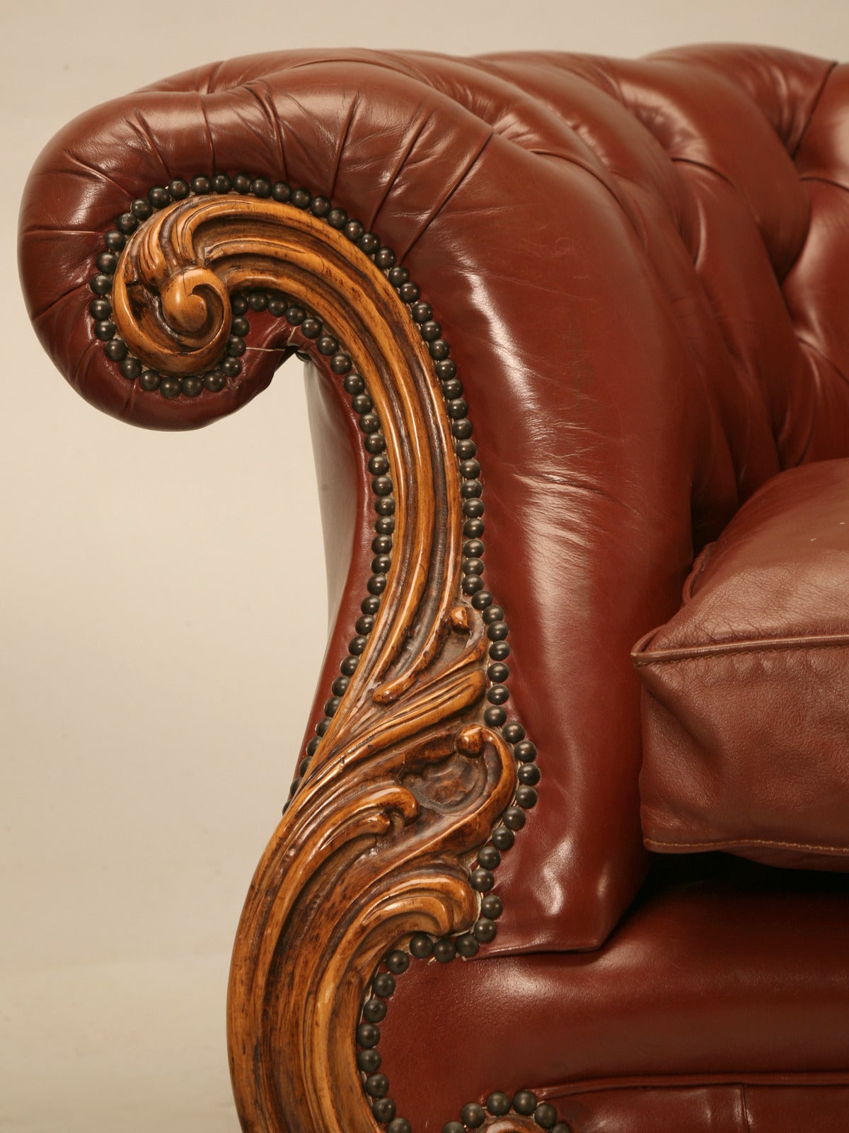 French Leather Chesterfields Armchairs with a Bit of a Twist 1