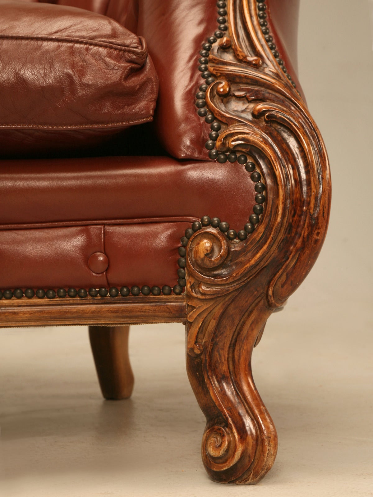 French Leather Chesterfields Armchairs with a Bit of a Twist 3